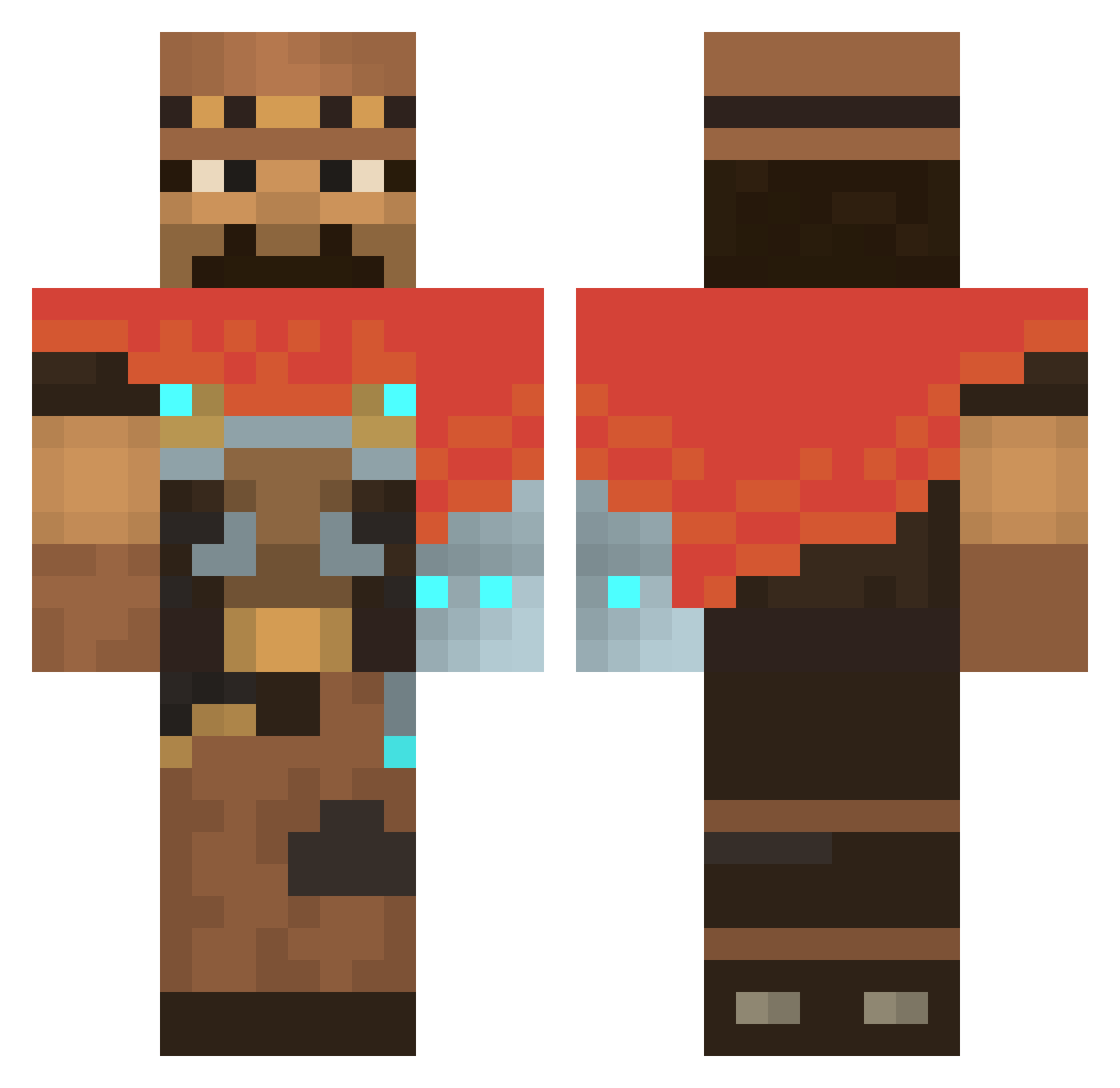 Begha_B Minecraft skin, front and back view