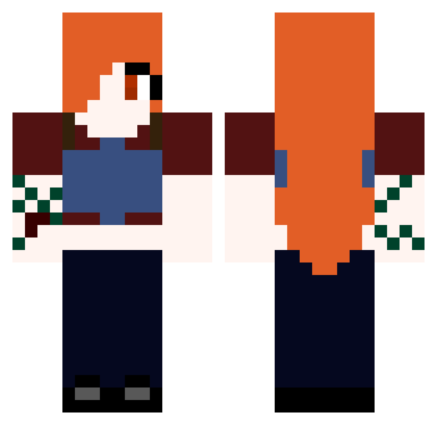 Sirius_Anderson Minecraft skin, front and back view