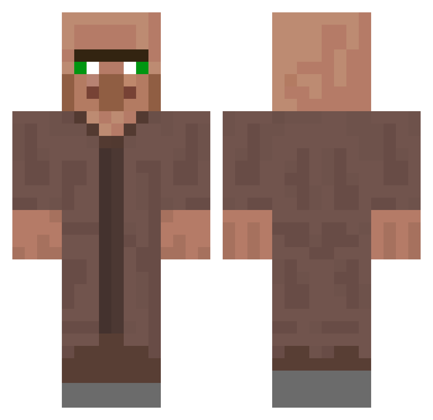 SansIsHere Minecraft skin, front and back view