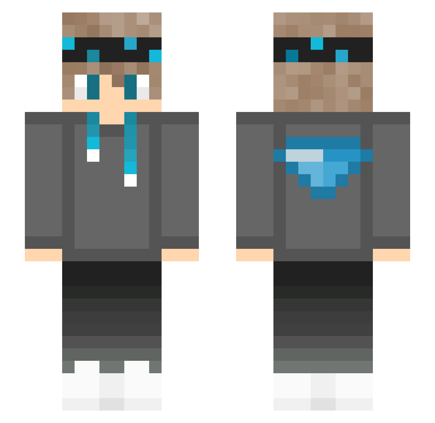 I096 Minecraft skin, front and back view