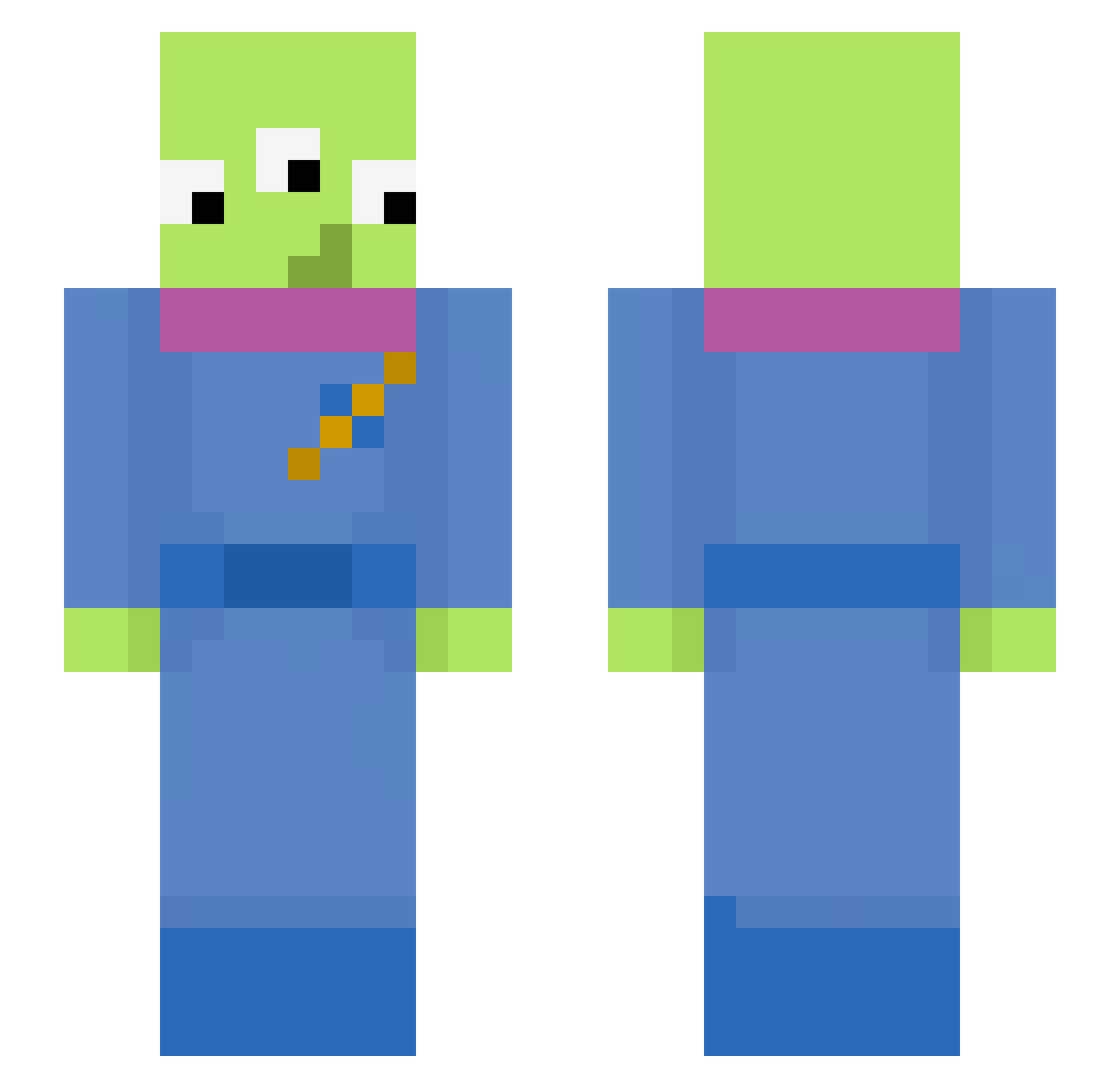 Sedexzone Minecraft skin, front and back view