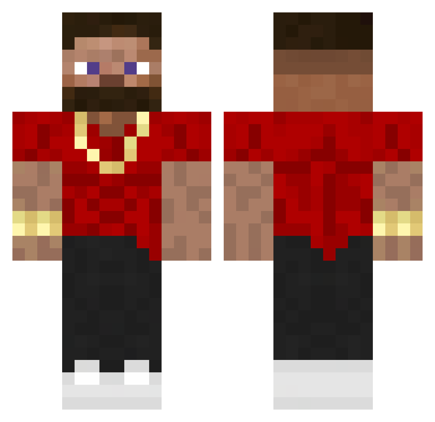 z3rberus Minecraft skin, front and back view