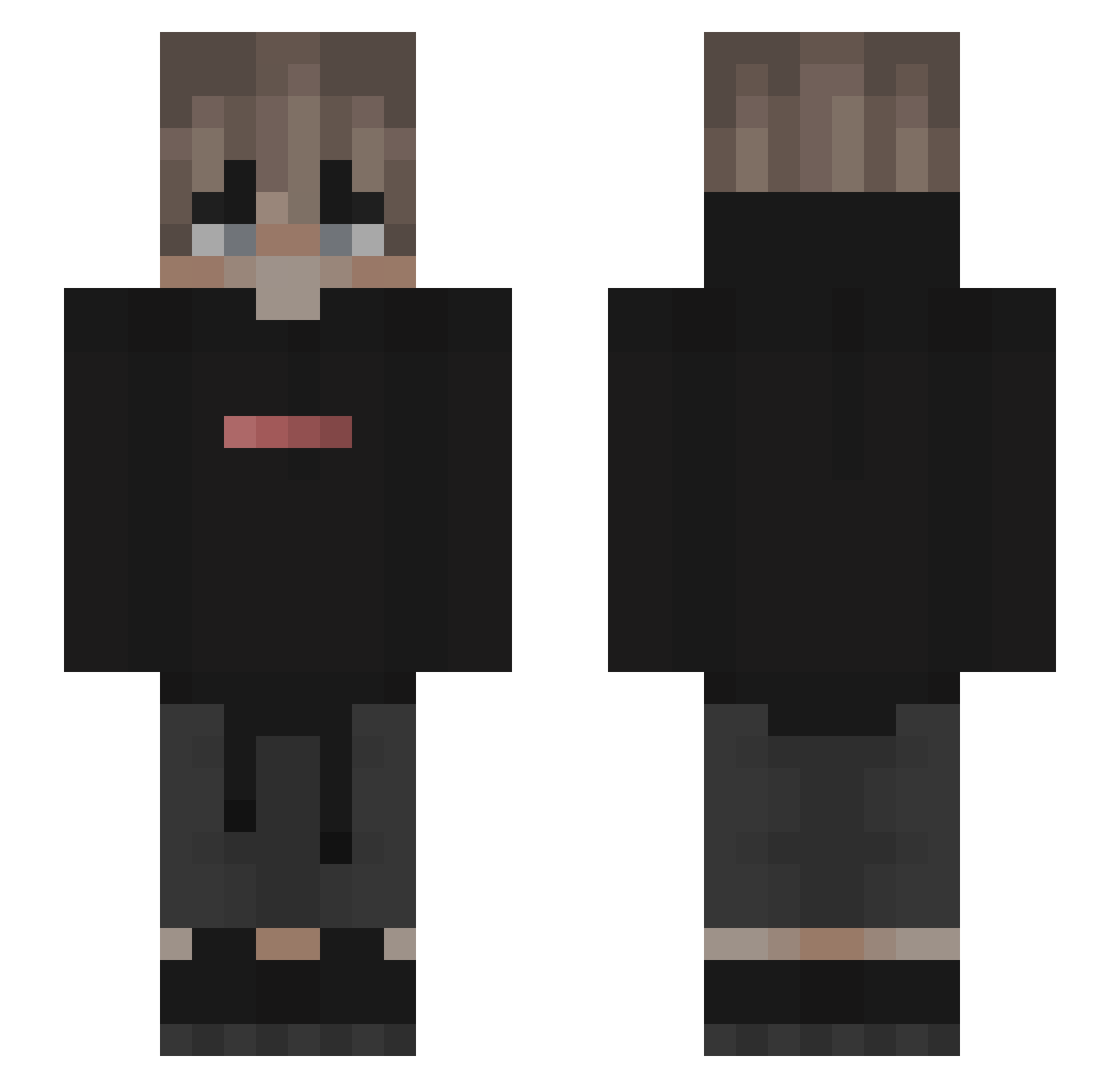Buchthalen Minecraft skin, front and back view