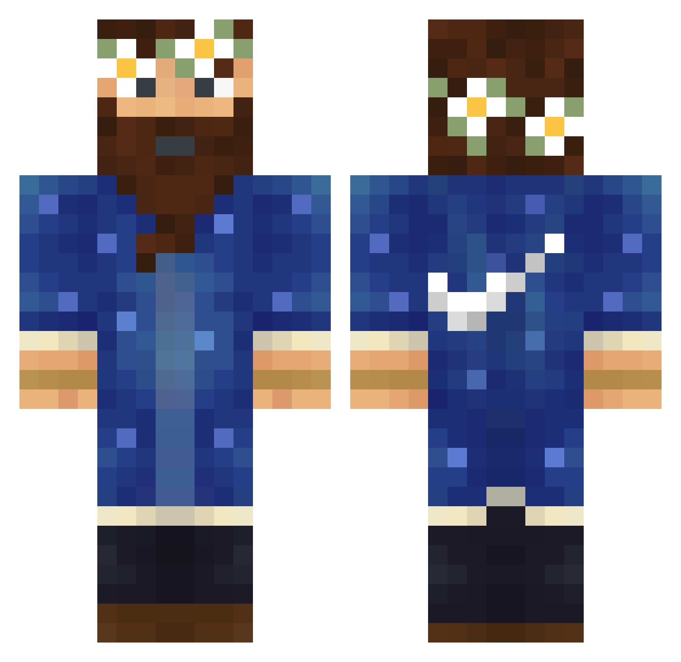 Tricks Minecraft skin, front and back view