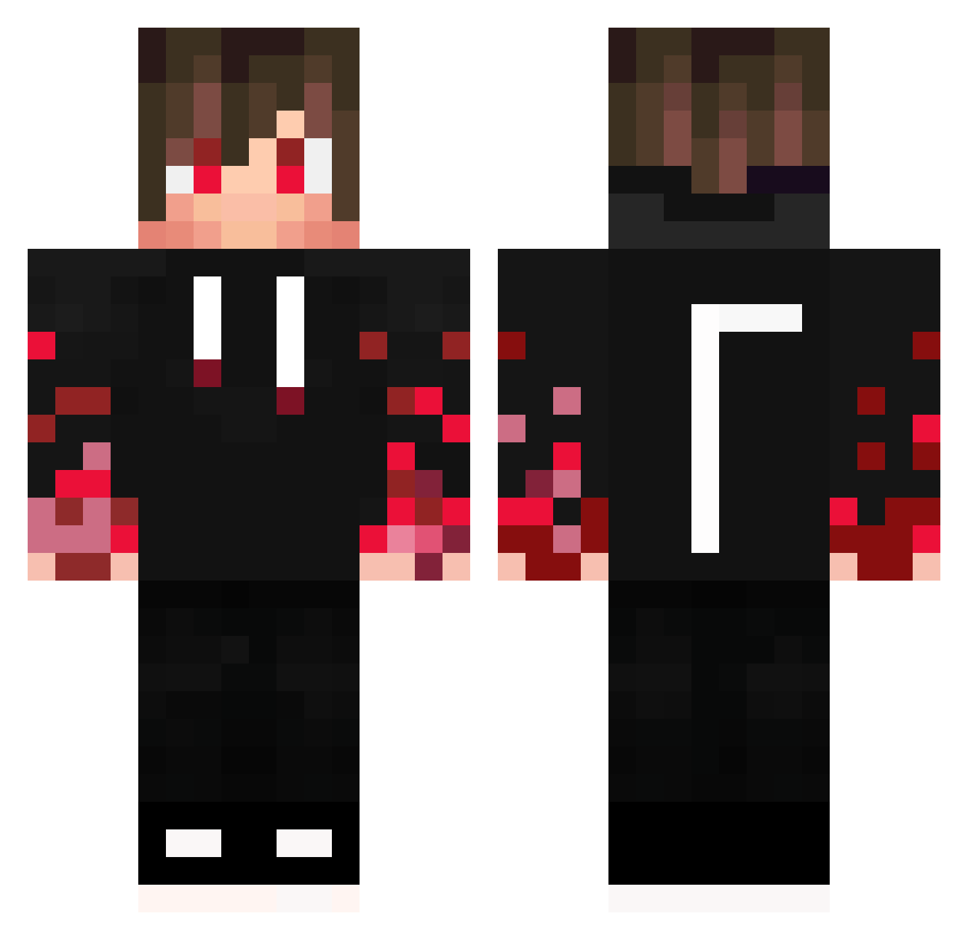 ZtenGaming Minecraft skin, front and back view