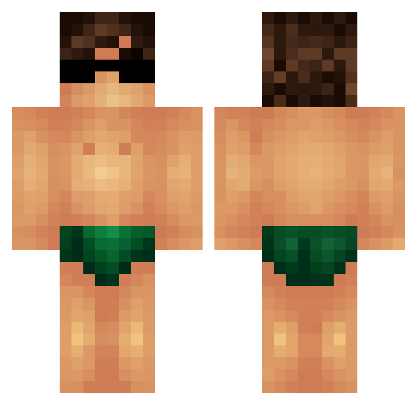 kveekk Minecraft skin, front and back view