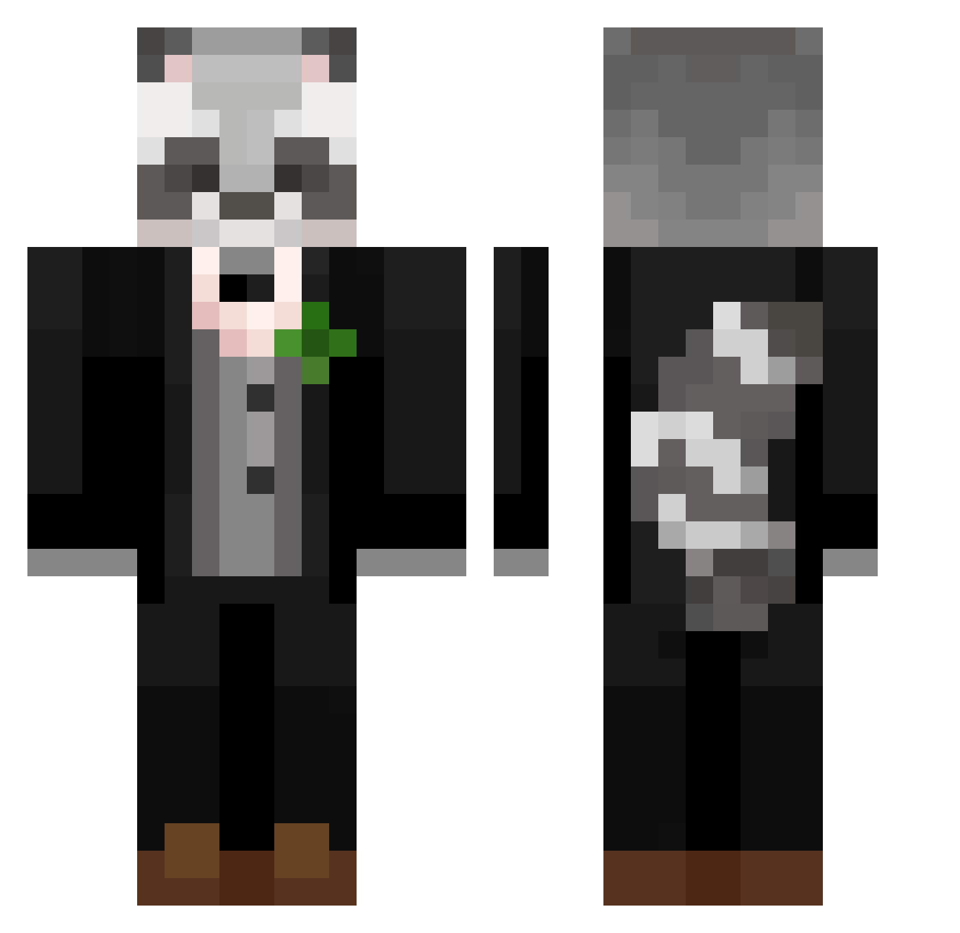 Eureka9091 Minecraft skin, front and back view