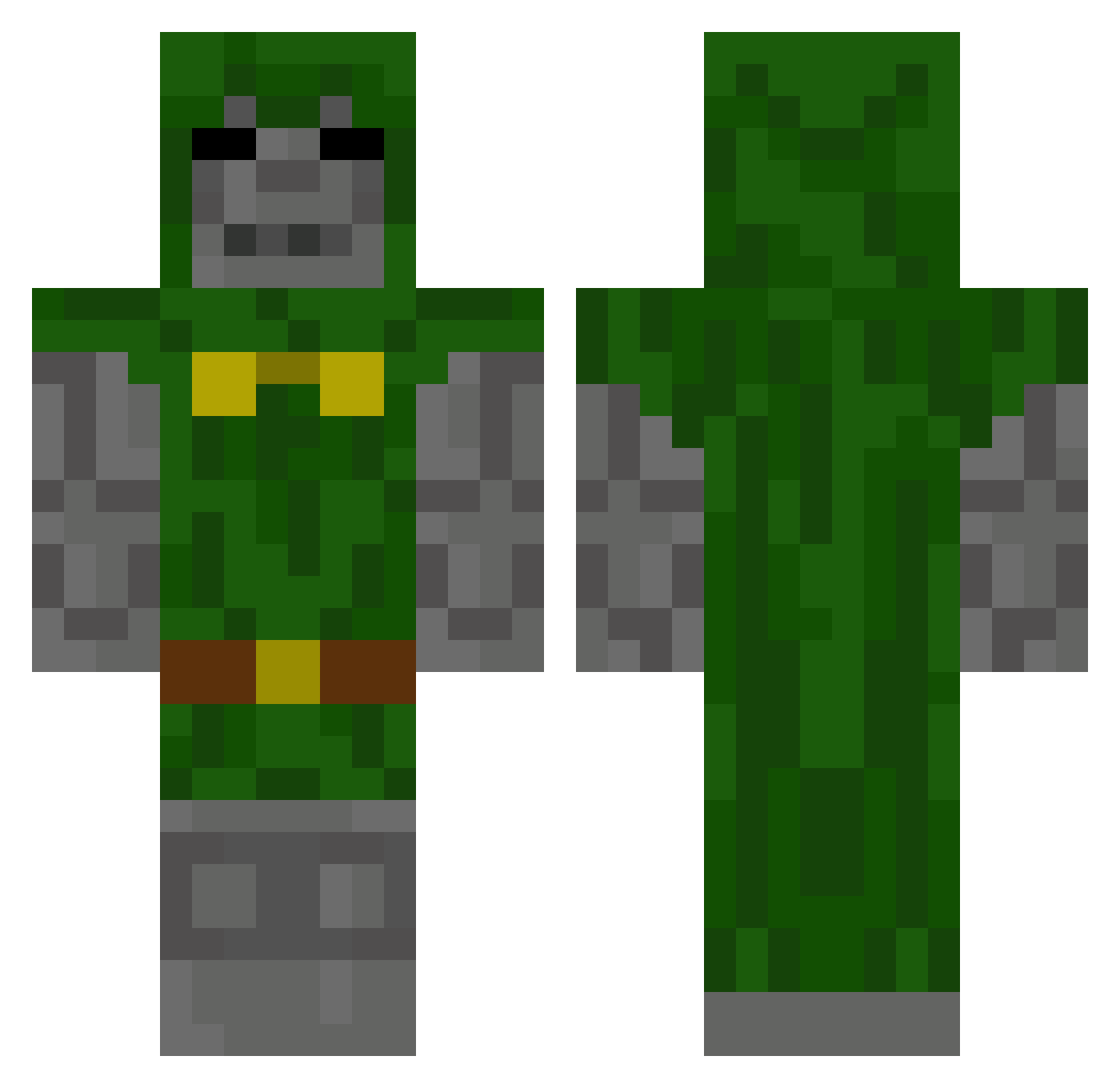 Prison Minecraft skin, front and back view