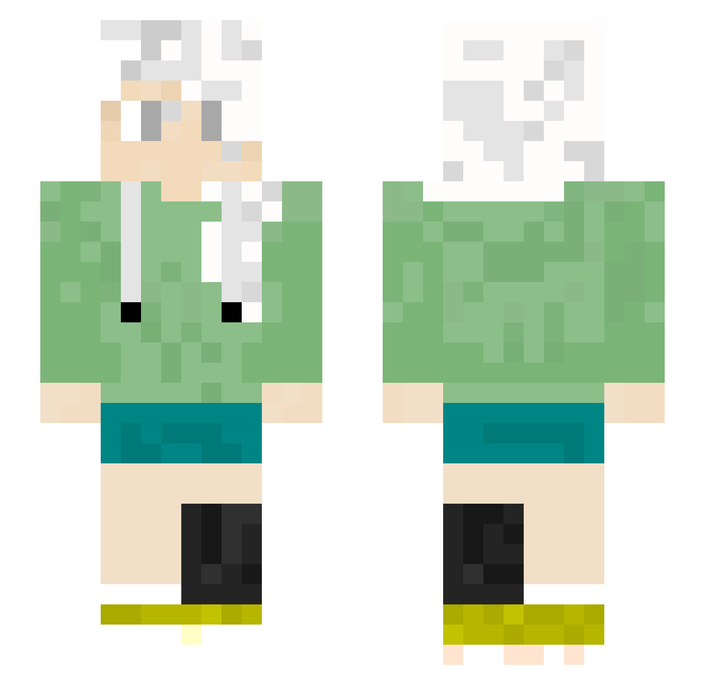 Nasposton Minecraft skin, front and back view