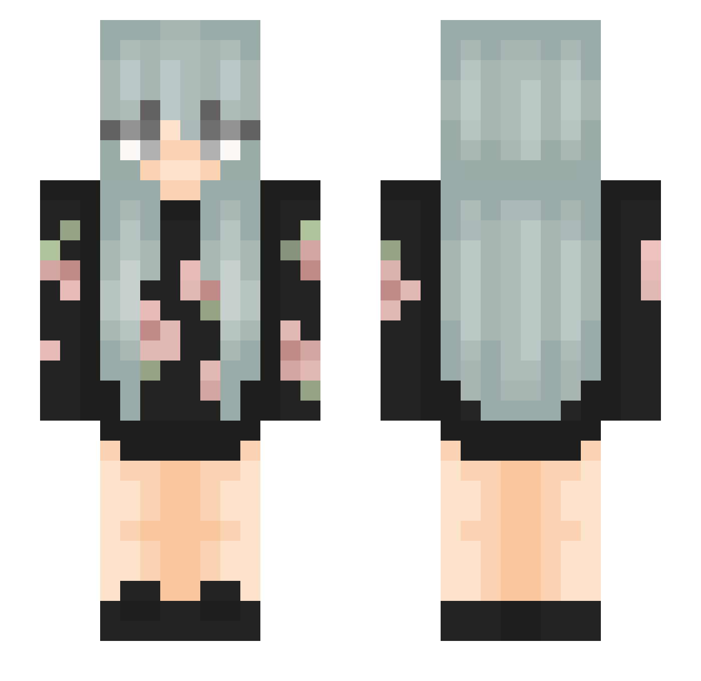 Roseries Minecraft skin, front and back view