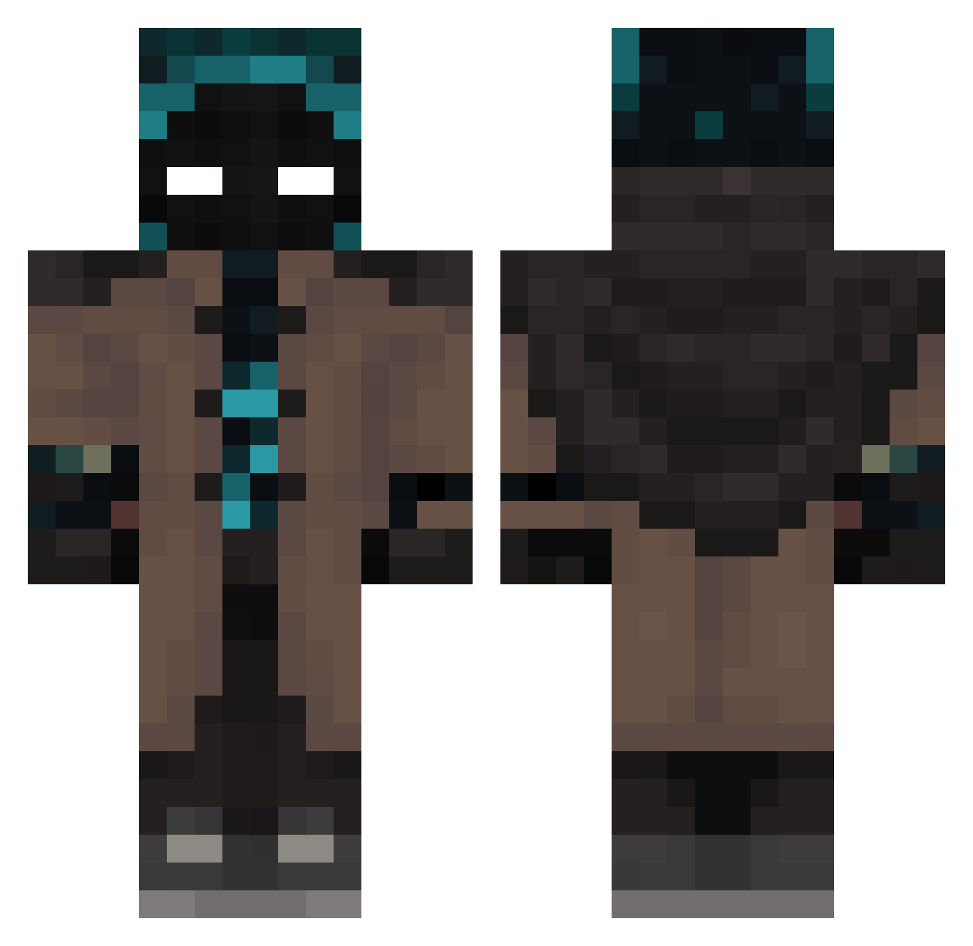 Darkish_Arrow Minecraft skin, front and back view