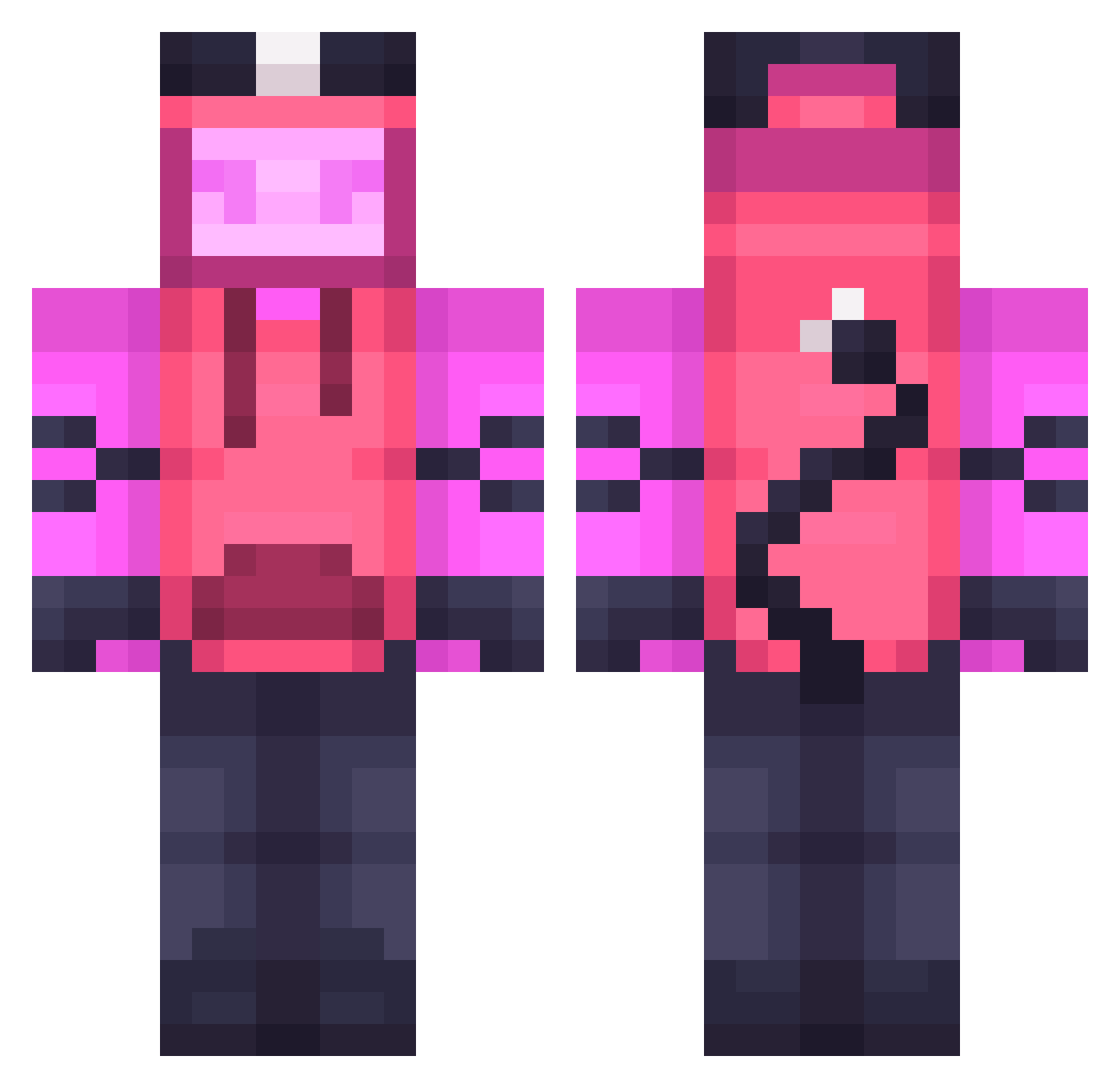 Foxou_offi Minecraft skin, front and back view