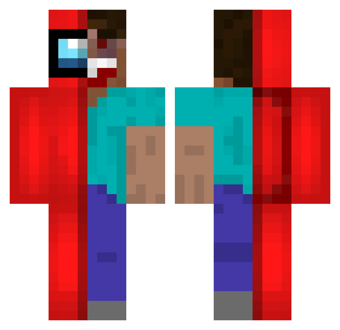Tomx9 Minecraft skin, front and back view