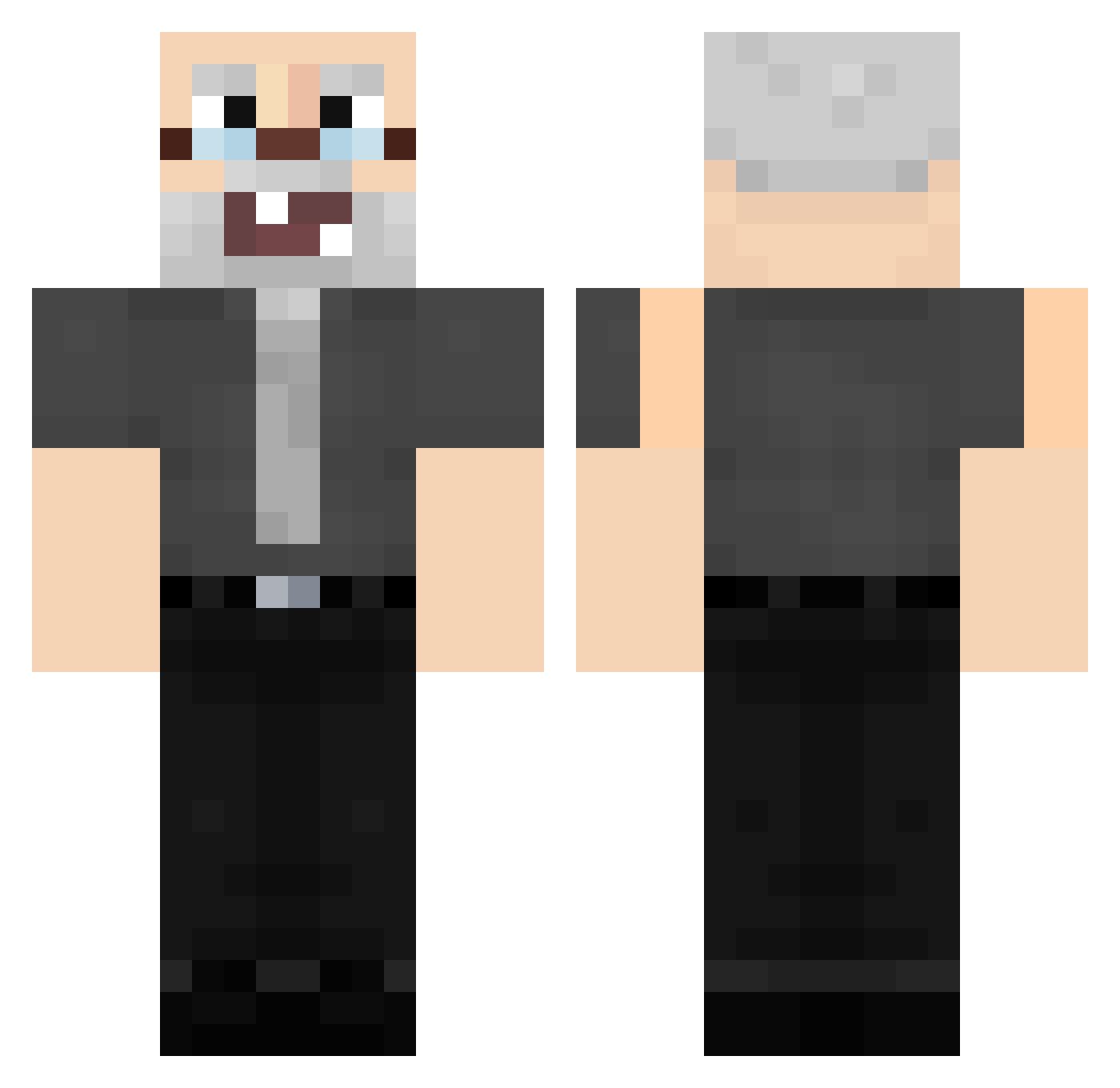 zoodik Minecraft skin, front and back view