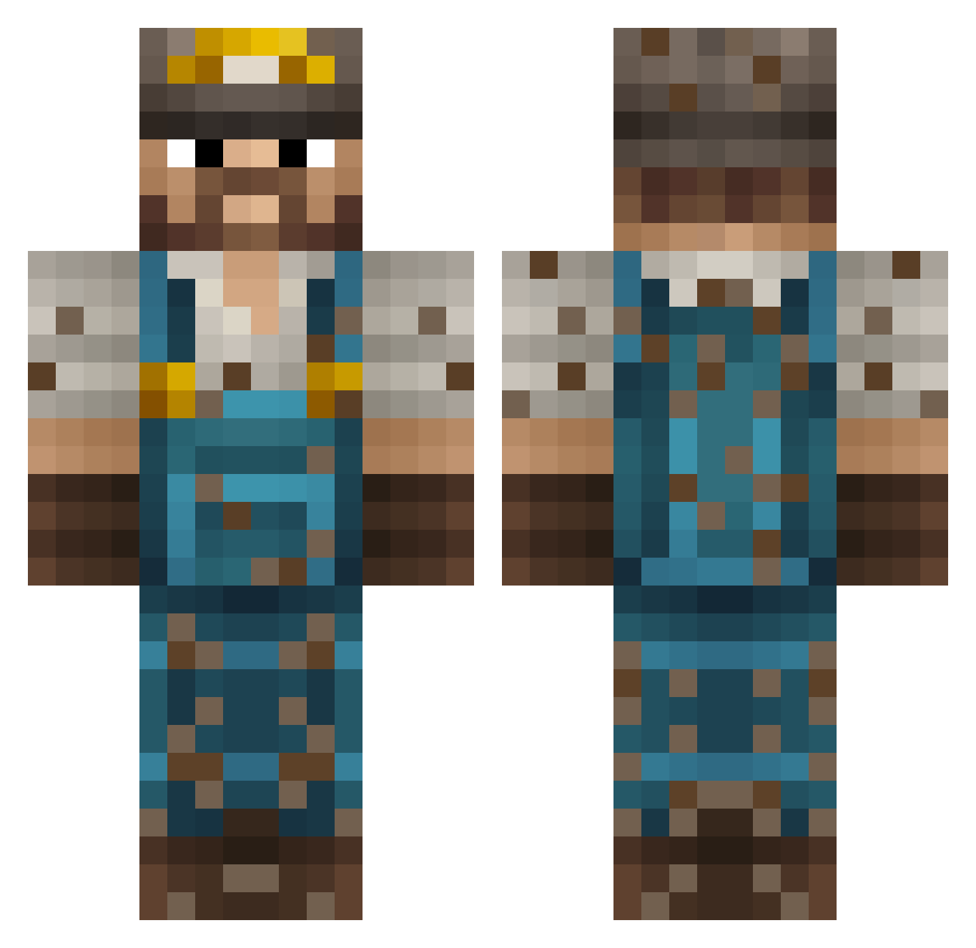 AndreGP Minecraft skin, front and back view