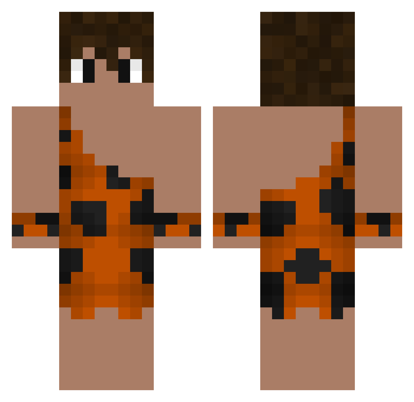 Rozolax Minecraft skin, front and back view