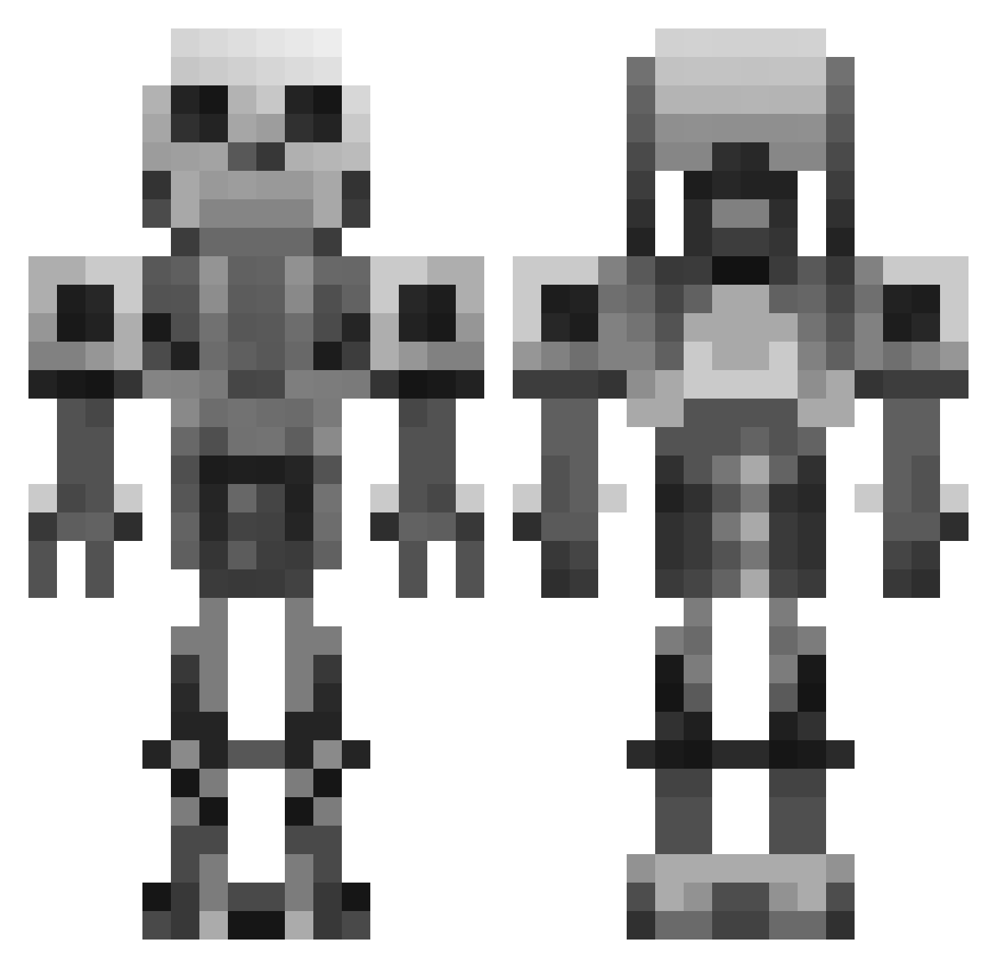 UnRocket Minecraft skin, front and back view