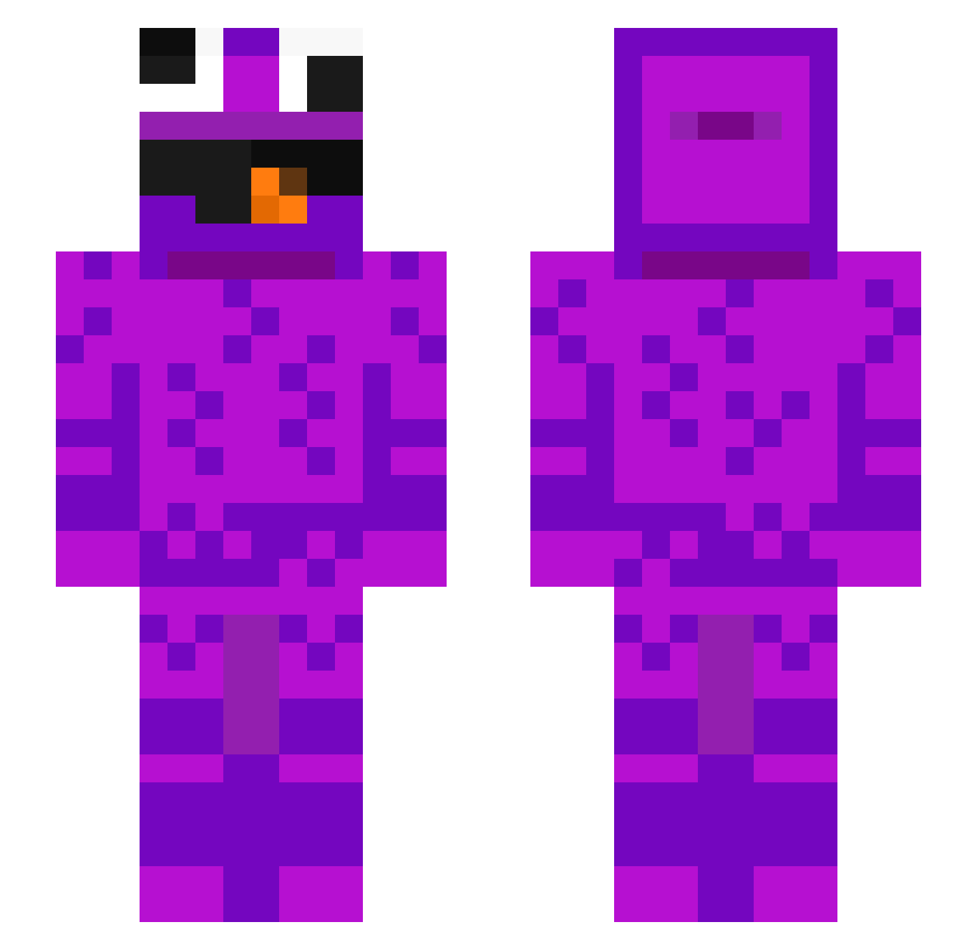 paxxy Minecraft skin, front and back view