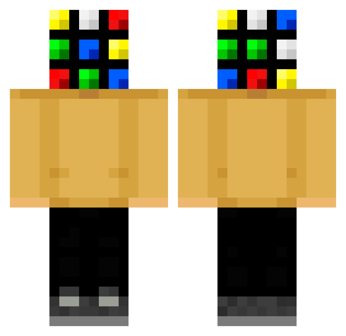 treadles Minecraft skin, front and back view