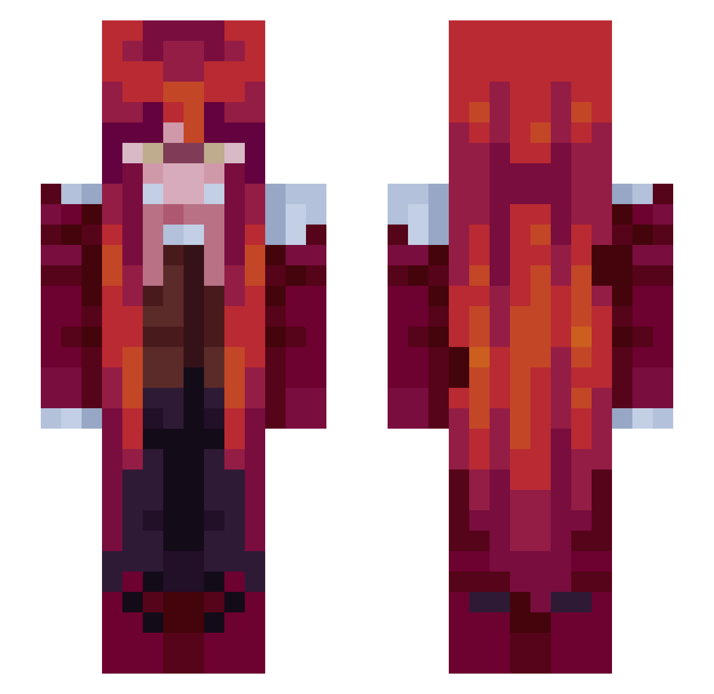 INVADERPOKEY Minecraft skin, front and back view