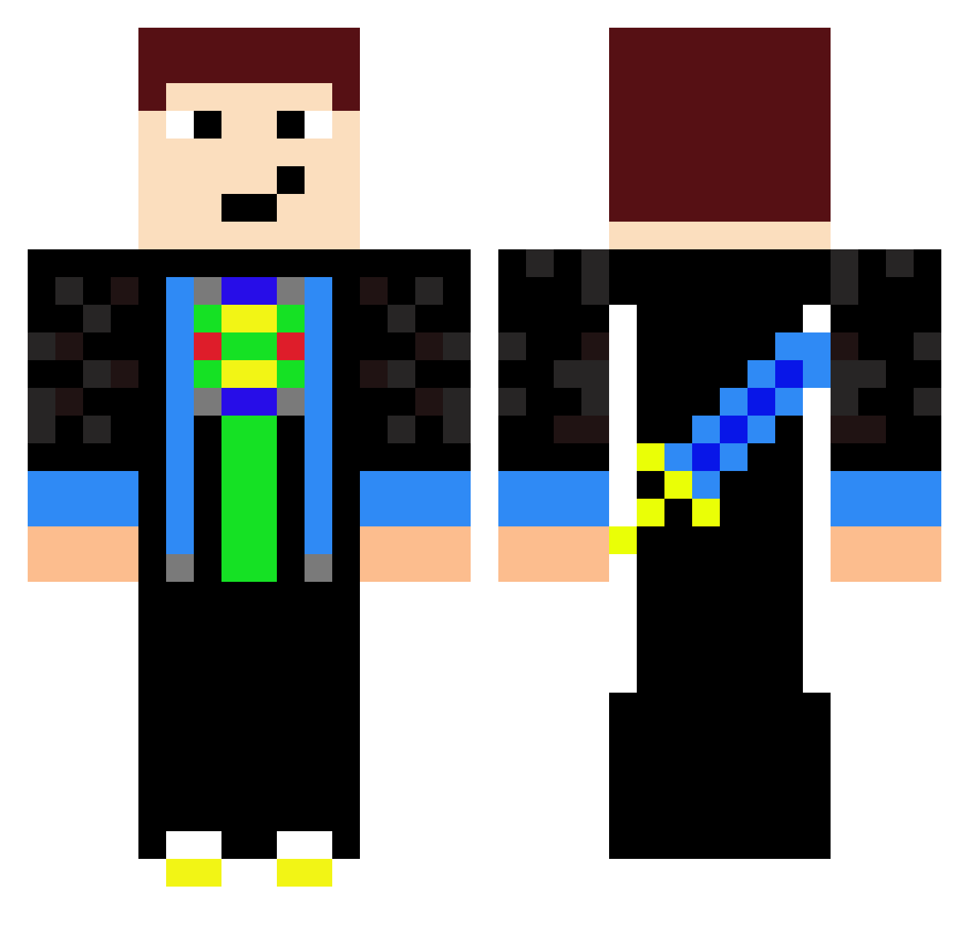 SCVTTR Minecraft skin, front and back view