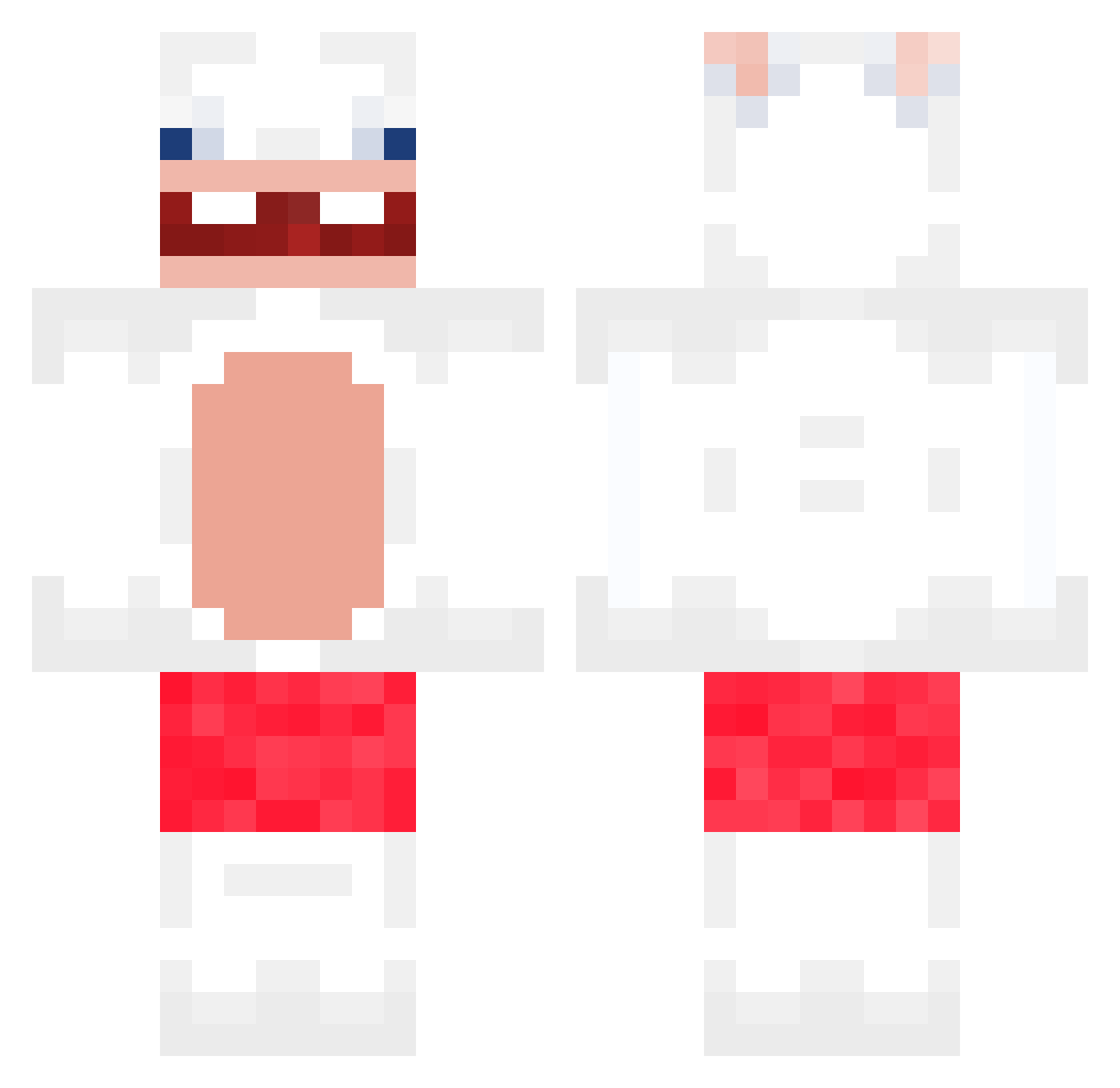 Stage6MkII Minecraft skin, front and back view