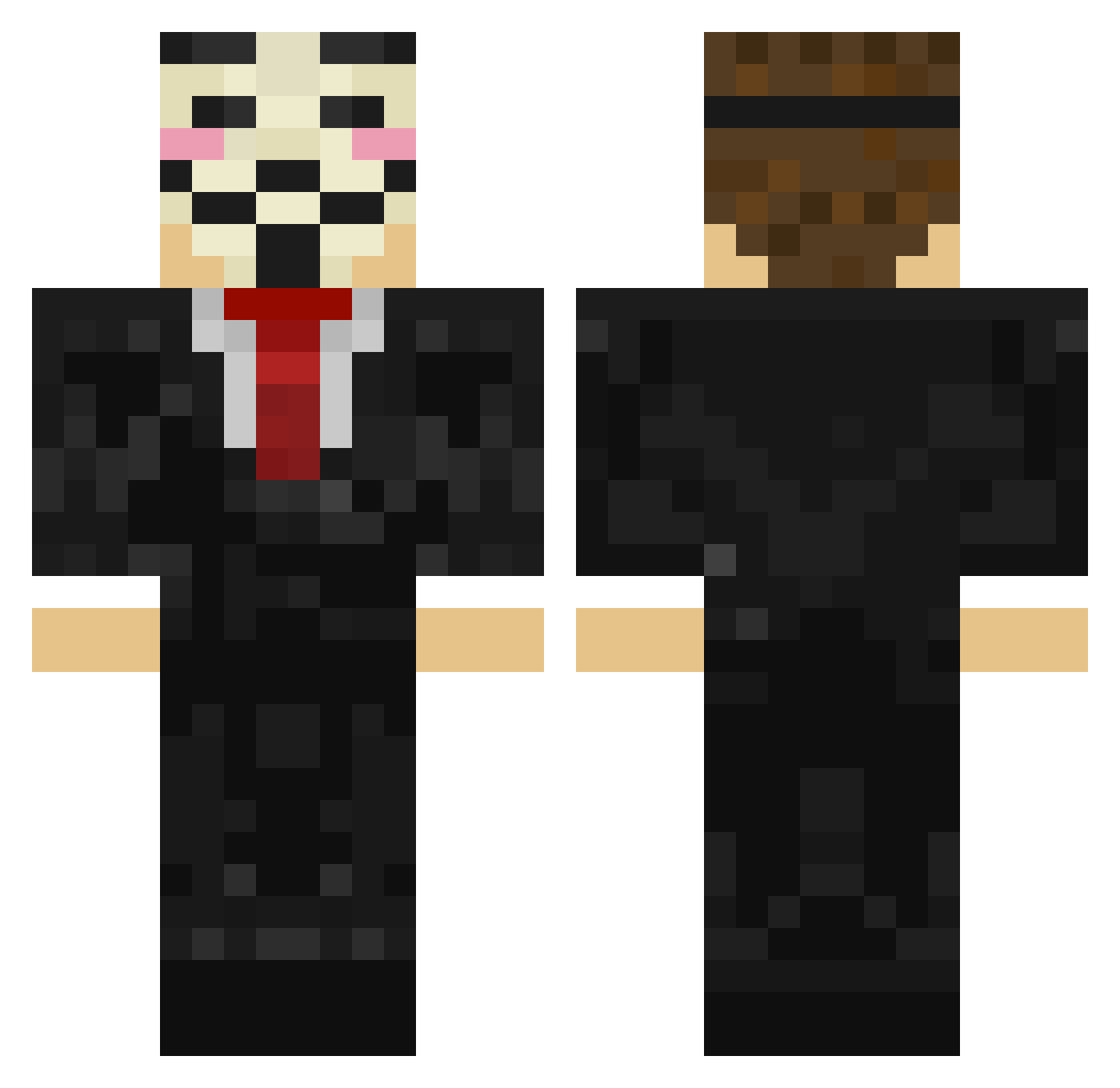TalkingLoot Minecraft skin, front and back view