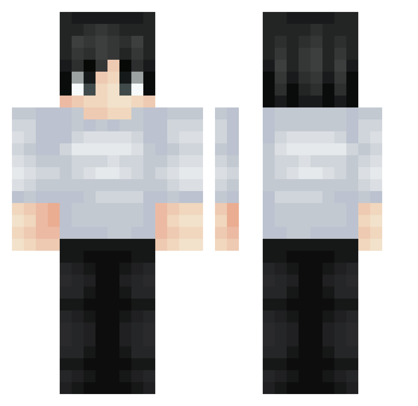 Zatecx7 Minecraft skin, front and back view