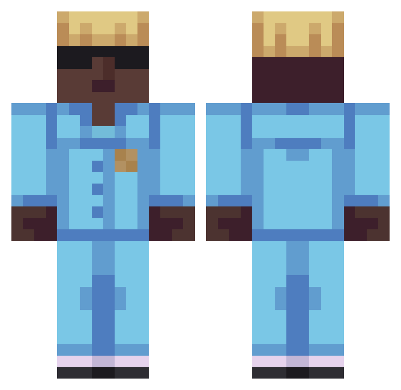 UkiyoIsTaken Minecraft skin, front and back view
