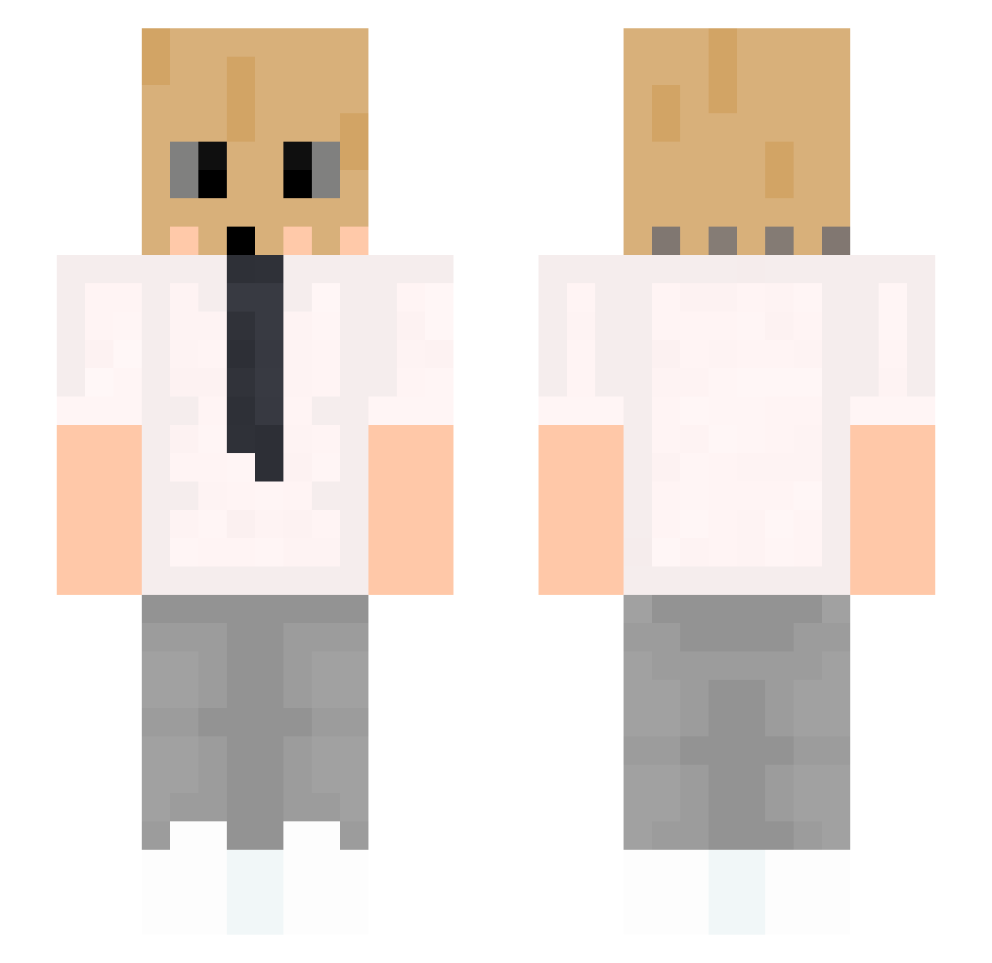 JustinLifeHD Minecraft skin, front and back view
