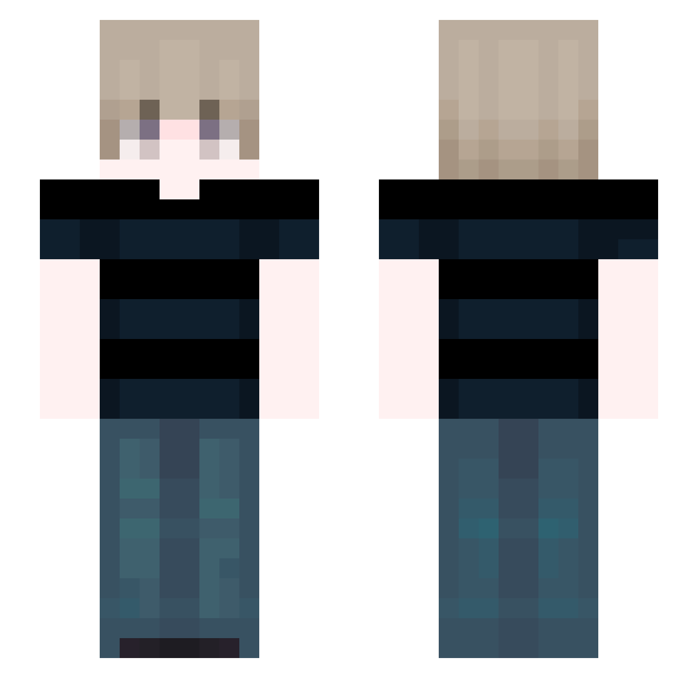Smitteen Minecraft skin, front and back view