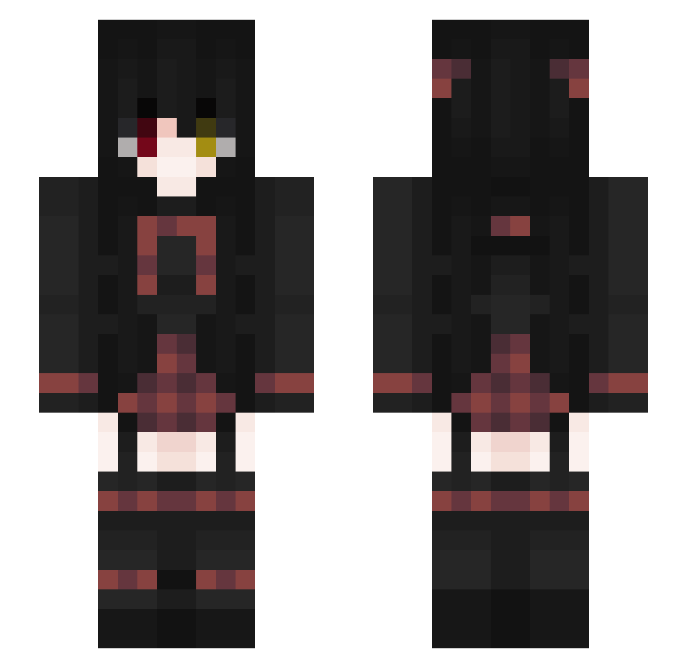 Sakura_Chick Minecraft skin, front and back view