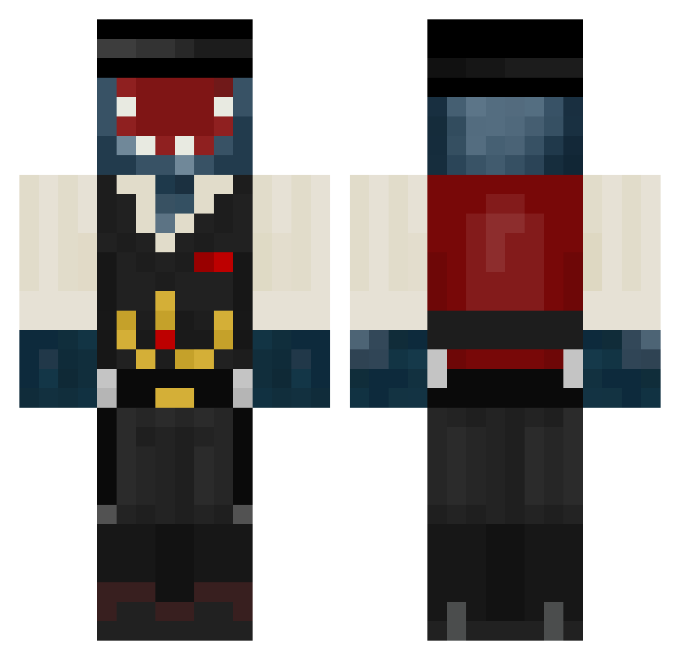 Squidcraft313 Minecraft skin, front and back view