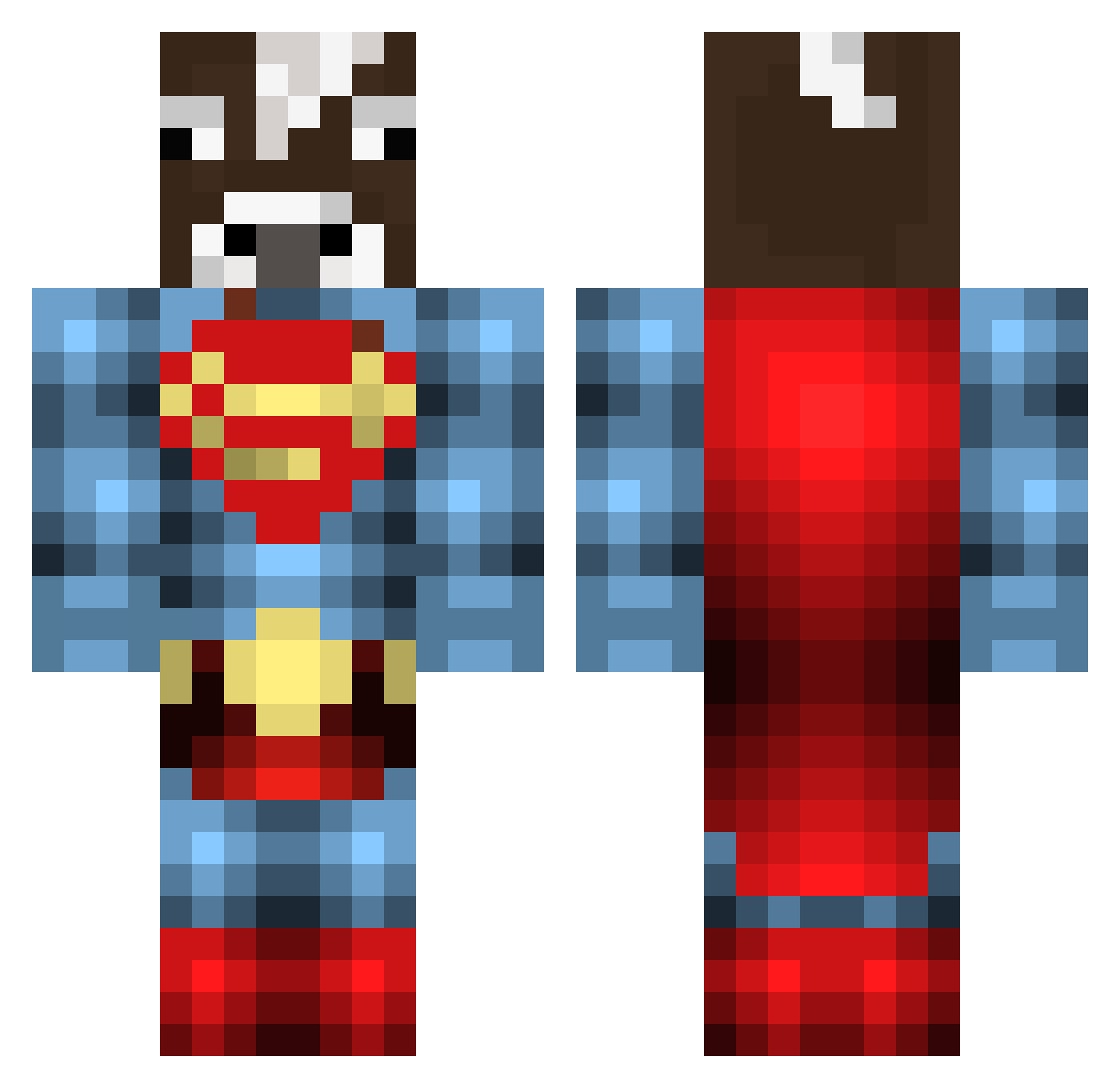 CXLLZ Minecraft skin, front and back view