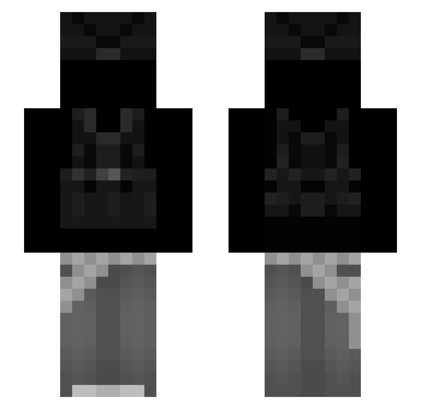 GetPigs Minecraft skin, front and back view