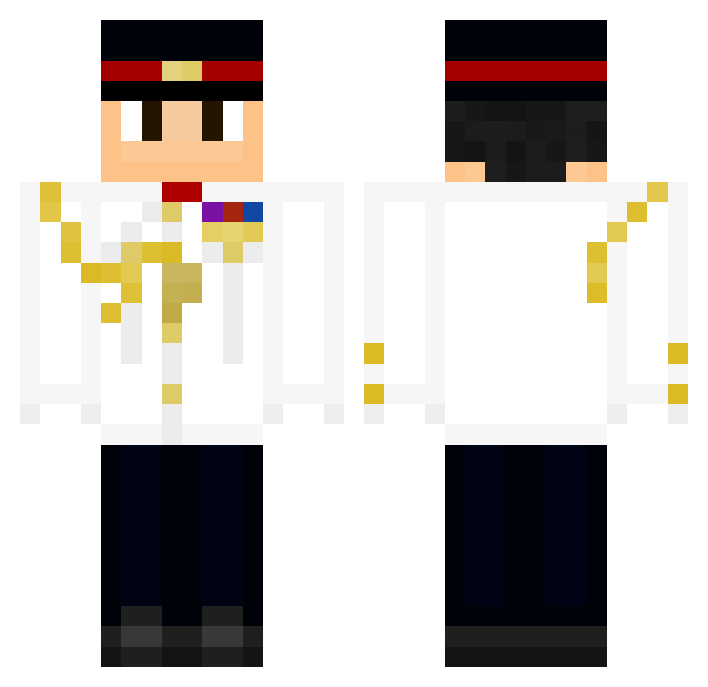 Degel Minecraft skin, front and back view