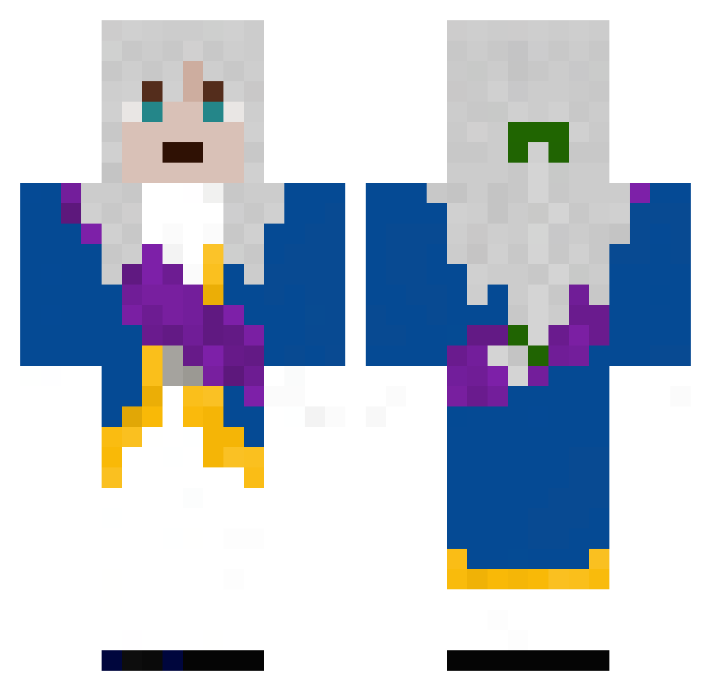 Shfuo Minecraft skin, front and back view