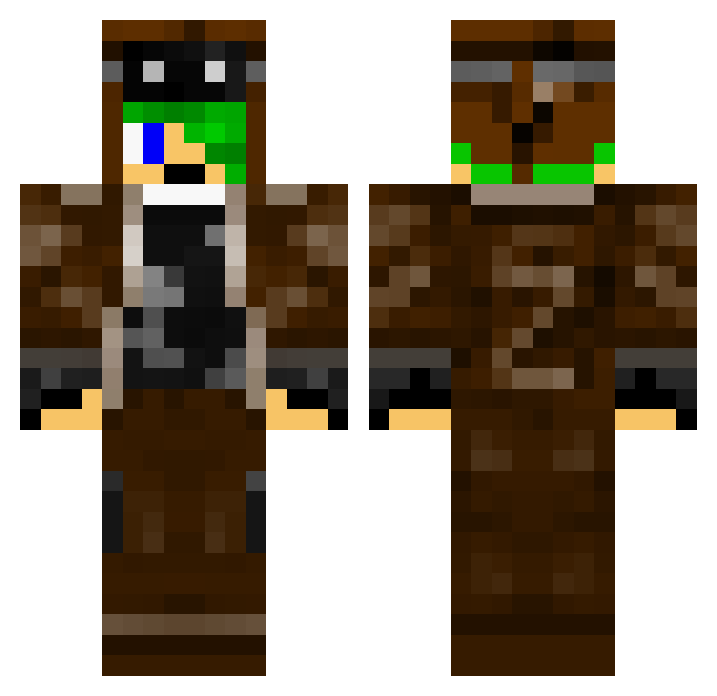 zibeline Minecraft skin, front and back view