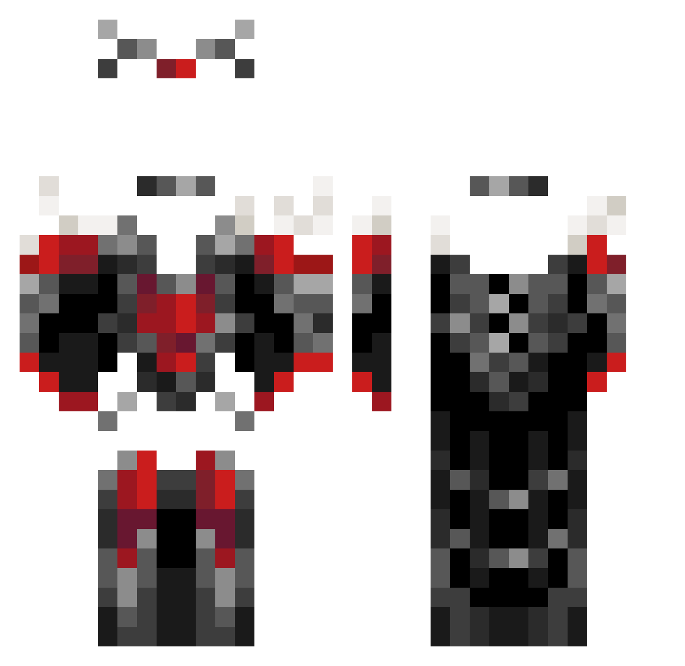 rdzTHERUNNER Minecraft skin, front and back view