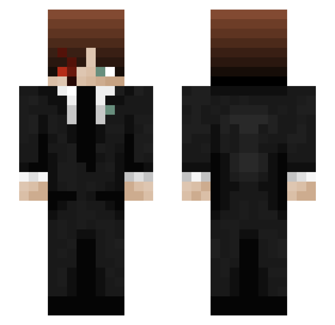 WebLegend Minecraft skin, front and back view