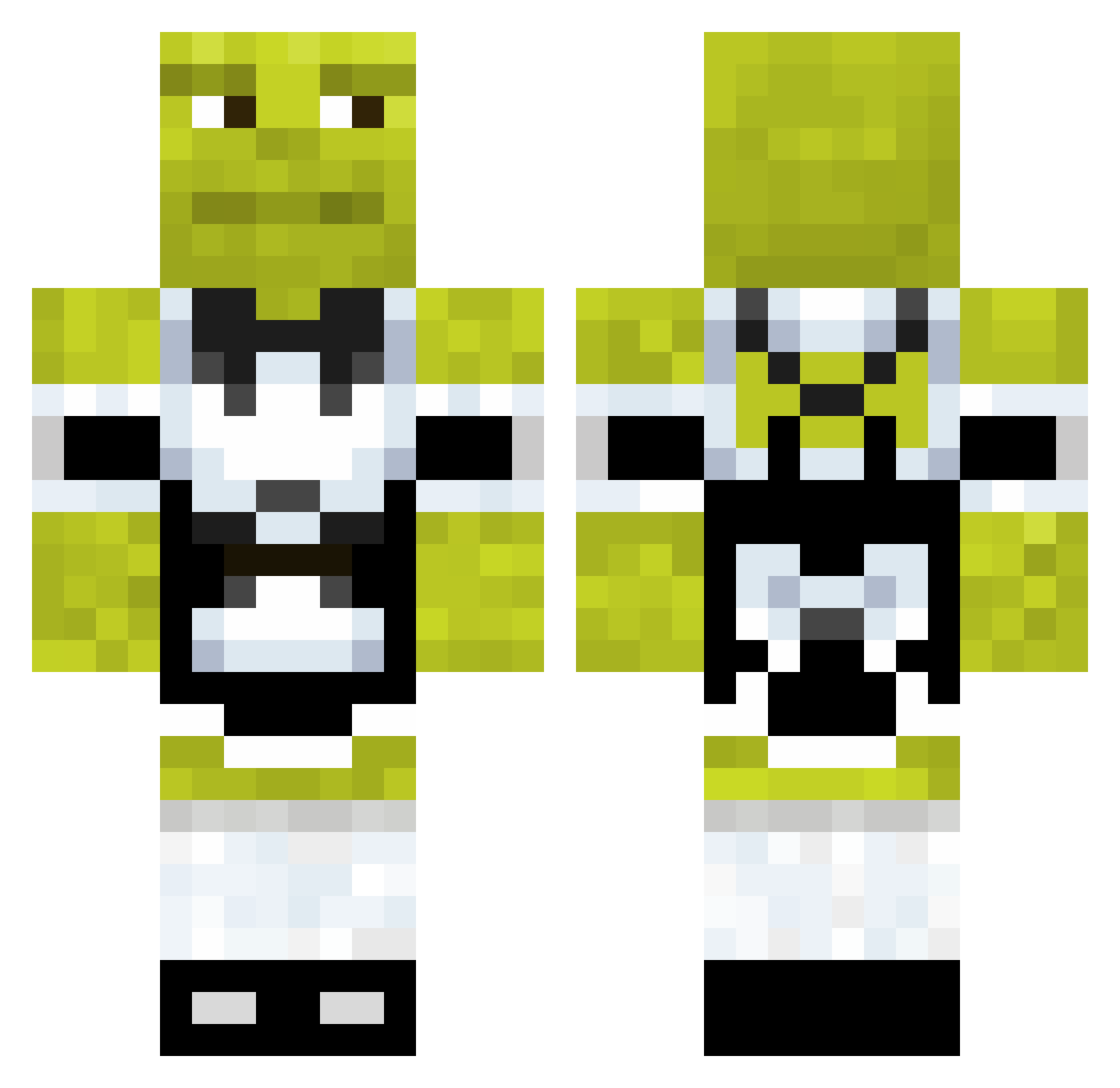 Krixii Minecraft skin, front and back view