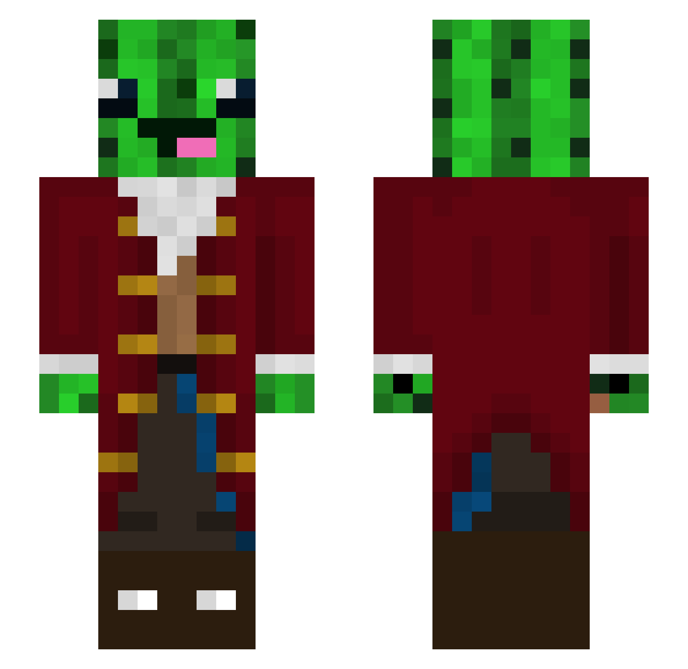 Wamus Minecraft skin, front and back view