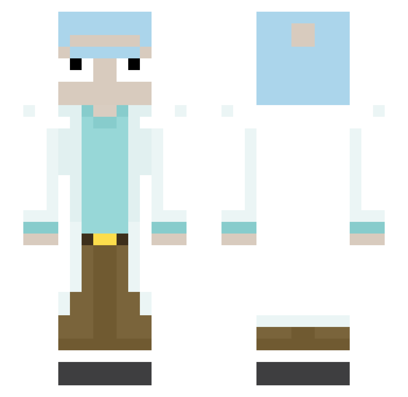 Lazzzzzzzy Minecraft skin, front and back view