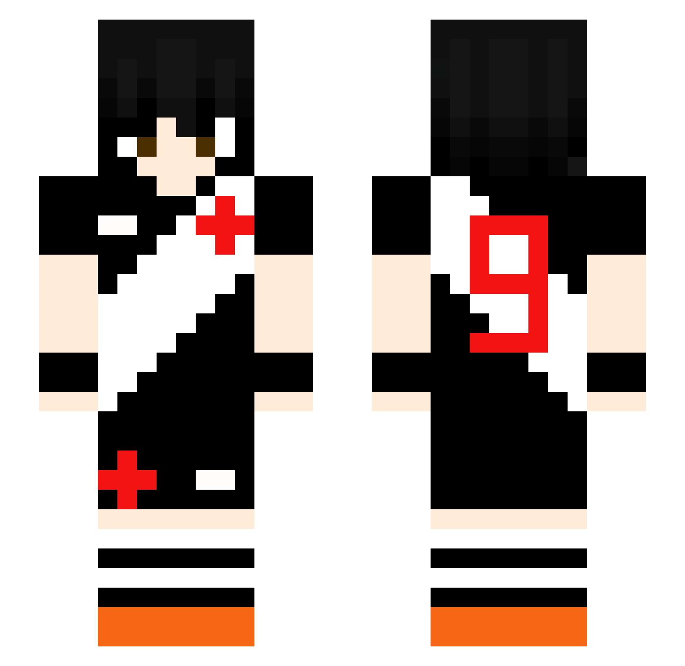 IsinhaTrator Minecraft skin, front and back view