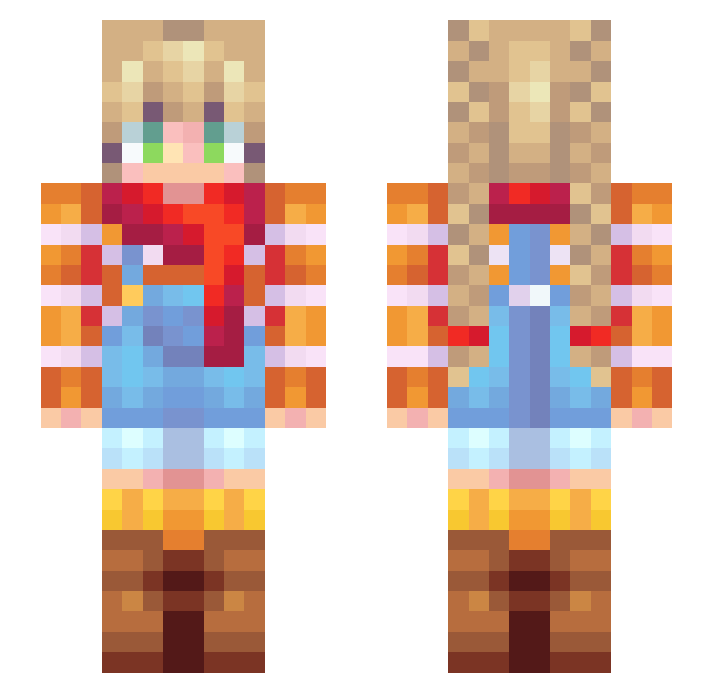 kbacterium Minecraft skin, front and back view