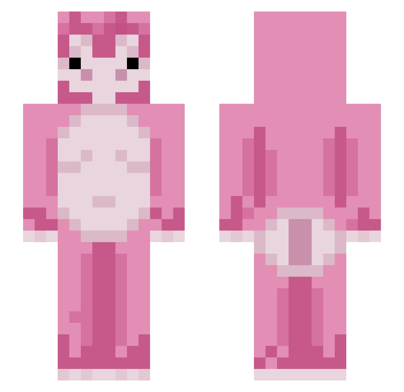 SimpleDejavu Minecraft skin, front and back view