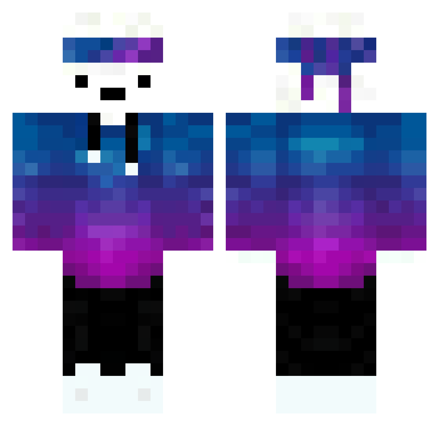 xTrapx Minecraft skin, front and back view