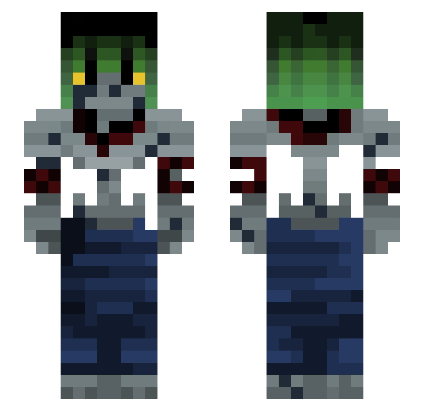 Lazyzyzy Minecraft skin, front and back view