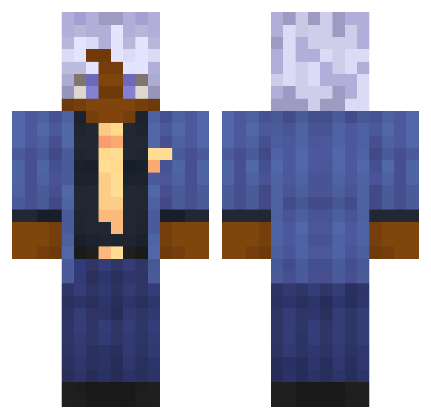 Zhiazmel Minecraft skin, front and back view
