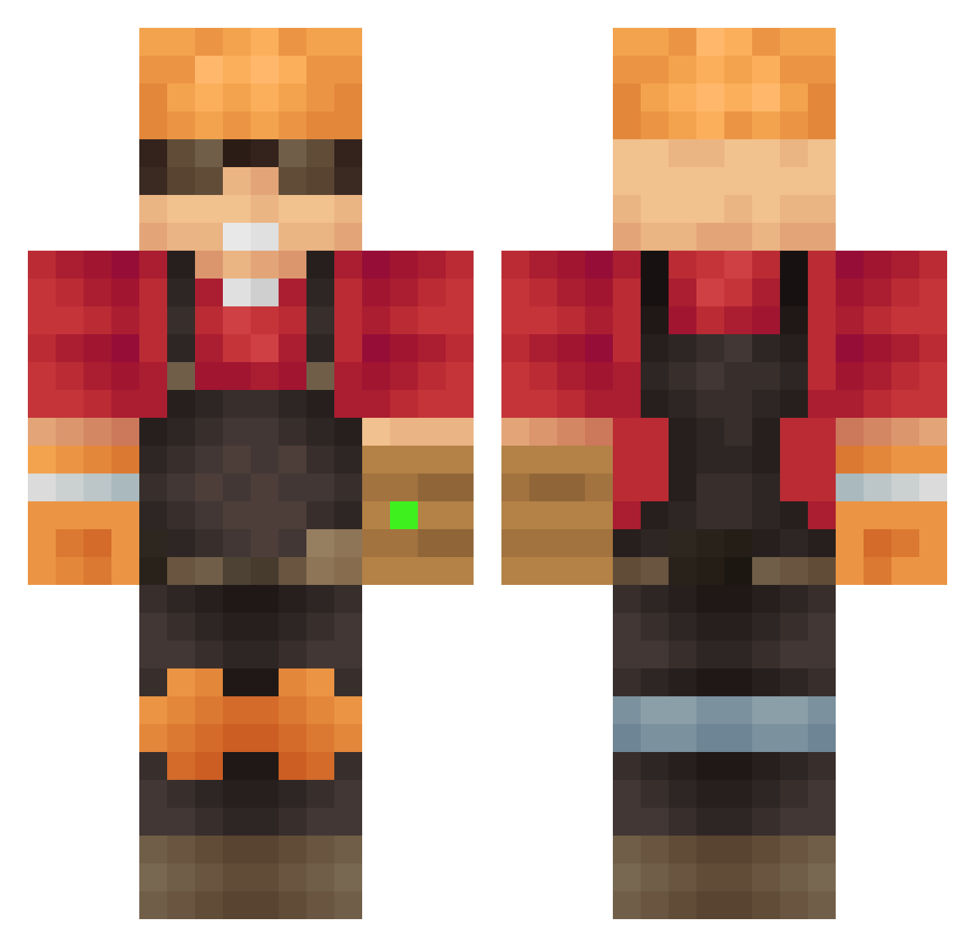 slushdude Minecraft skin, front and back view